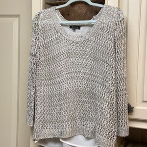 Beautiful and classic yet updated style.  Crocheted top with white underlay.
